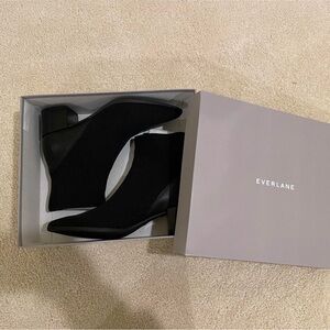 Everlane Black Knit Pointed-Toe Ankle Booties